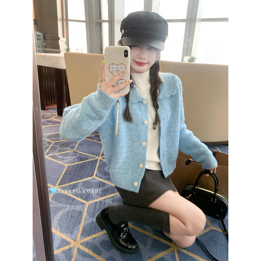 <曾小咸推荐>现货秒杀 ！微信超特价！韩系娃娃领毛衣开衫 日常189.99 立减100 秒杀89.99！！ 商品图3