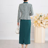 S516LAL808H08 2025春季新款气质名媛小香风针织外套新中式复古立领连衣裙套装裙 商品缩略图3