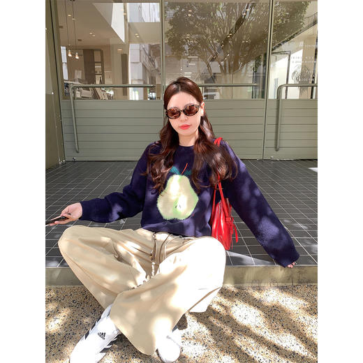 <曾小咸推荐>【现货】韩系刺绣圆领套头毛衣女 特价89.99秒杀！ 商品图2