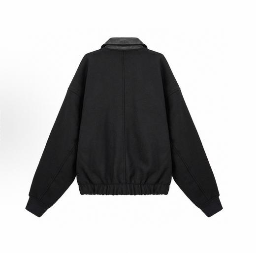 D110233王嘉尔同款Solo Wool Varsity毛呢皮质翻领夹克外套 商品图14