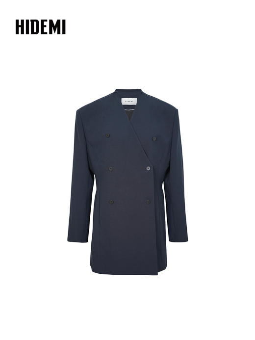 HIDEMI 极简v领双排扣收腰感超显瘦西装外套 商品图8