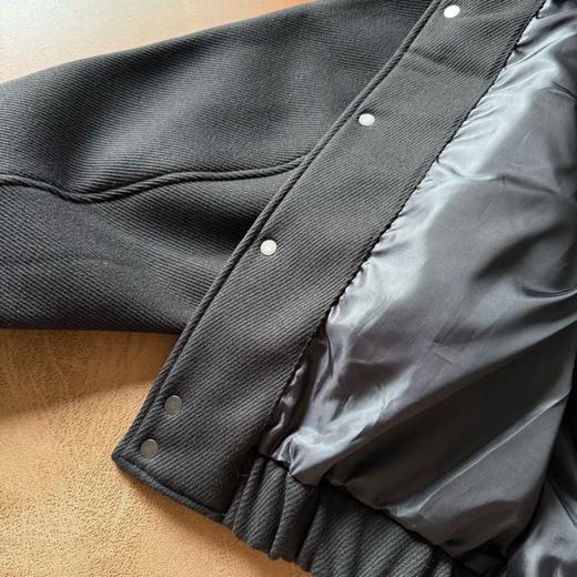 D110233王嘉尔同款Solo Wool Varsity毛呢皮质翻领夹克外套 商品图7