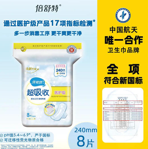 【医护级卫生巾】倍舒特医护级超吸收240mm日用8片 商品图0