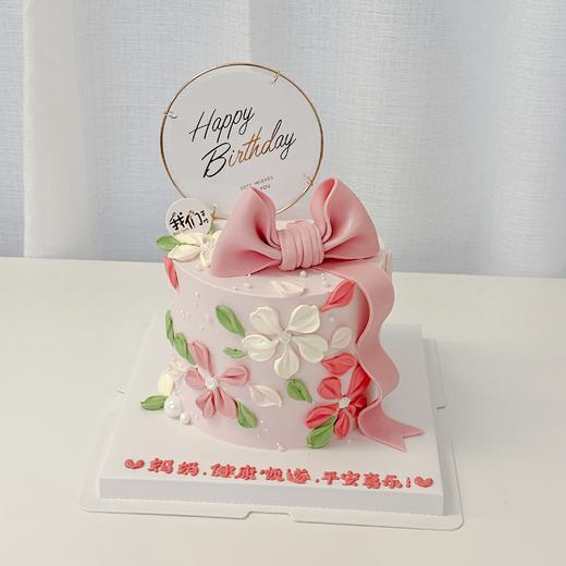 微加高蝴蝶结结婚订婚裱花蛋糕-低糖处理无添加 商品图1