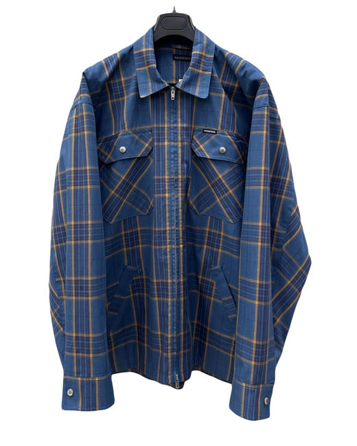 中性款格纹双层衬衫外套la004 商品图0