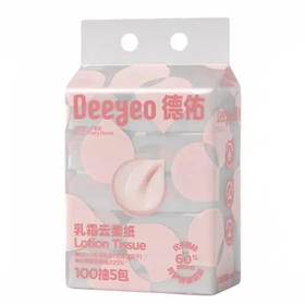 德佑 乳霜云柔纸柔软两用纸巾抽纸(规格可选)新旧款随机 100抽*5包/袋
