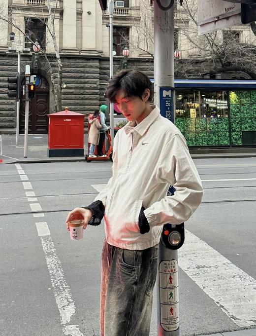 钩子新款复古夹克工装灯芯绒哈林顿翻领外套 商品图1