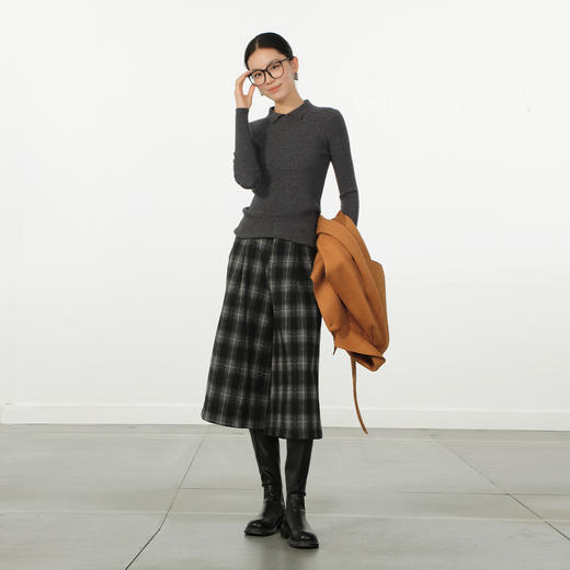 极简复古撞色格纹八分裤阔腿裤纪念日百货门店同款166493917 商品图3