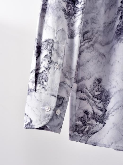 AhhhCotton 80支单股纬向弹力暮青山印花新中式衬衫 商品图3