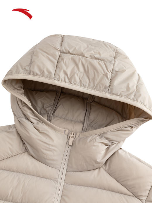 安踏羽绒服女轻薄保暖防风防泼水连帽上衣162547901-1 商品图3