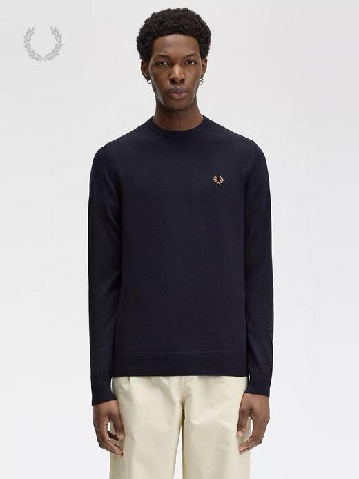 110226男士休闲针织衫2025秋冬宽松纯色麦穗刺绣长袖 商品图9