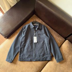 D110237宽松翻领夹克秋季纯色简约男士休闲通勤挺阔上衣外套