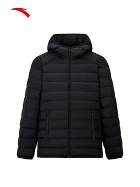 安踏羽绒服女轻薄保暖防风防泼水连帽上衣162547901-4