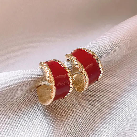 红色系列精致耳圈耳环-纪念日百货门店同款167595721 商品图4