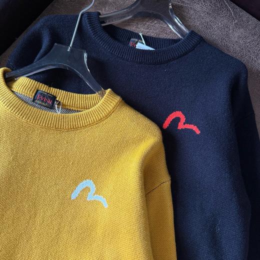 D110234秋冬招财猫嵌花休闲黑色长袖圆领宽松保暖针织衫圆领毛衣 商品图2