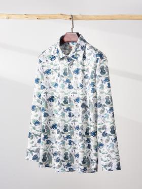 AhhhCotton 80支单股纬向弹力梦境印花意式工艺衬衫