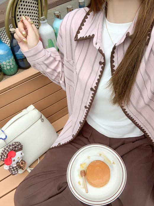 【169元任选2件】现货！粉拼咖设计Polo衬衫 商品图14