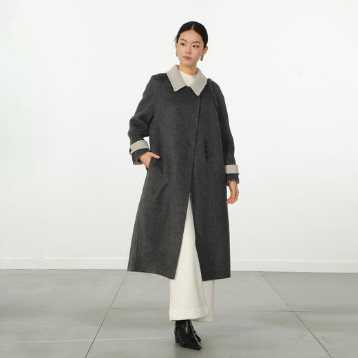 极简带包撞色羊毛大衣-纪念日百货门店同款166493853 商品图3