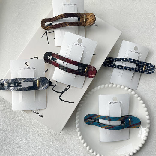 复古经典格纹气质发夹-纪念日百货门店同款167446805 商品图0