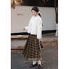 鹿向南「南法遐想」气质格纹半身裙女装冬季2024新款保暖显瘦裙子 商品缩略图4