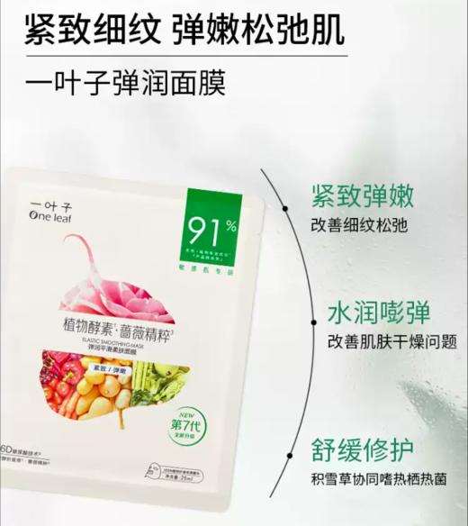 一叶子植物酵素多效弹润平滑面膜五片装-1306 新老包装随机发 商品图0