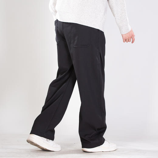 DRONKOO 2025 编织绳腰带前捏褶复合绒户外料厚休闲长裤 商品图2