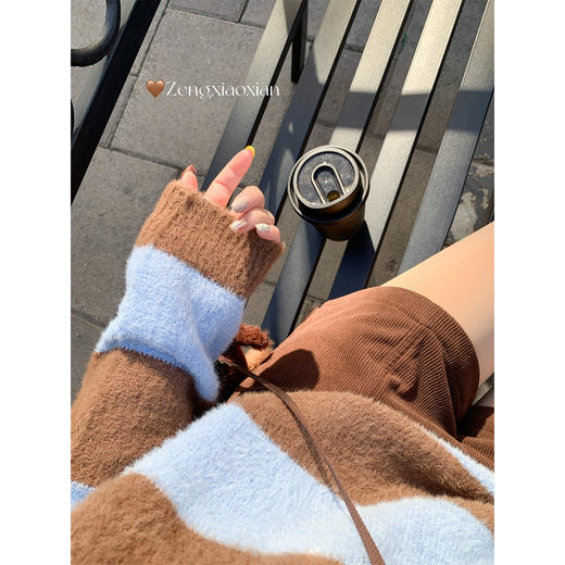 <曾小咸推荐>撞色条纹POLO领毛衣 商品图4