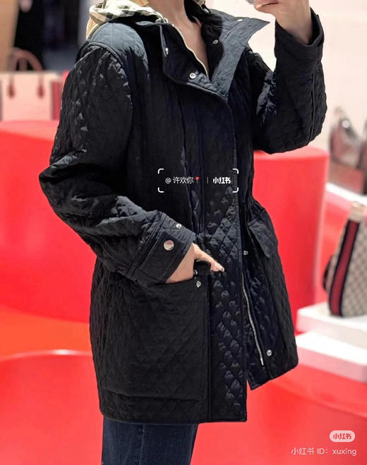 112-4 渠道圆正 BB新款parka棉服外套 可收纳连帽 可抽拉松紧腰 科技面料 优雅有型 我穿L码宽松效果 商品图2