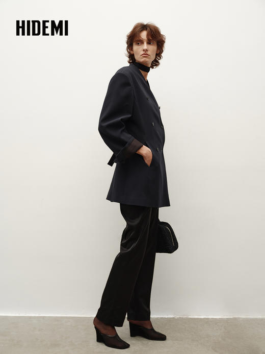 HIDEMI 极简v领双排扣收腰感超显瘦西装外套 商品图6