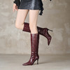 【预售7天】秋冬新款性感真皮尖头细跟长靴女时尚百搭气质时装靴骑士靴FDJ&YC-595 商品缩略图0