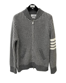 中性款羊毛棒球领针织外套毛衣hu022