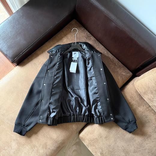 D110233王嘉尔同款Solo Wool Varsity毛呢皮质翻领夹克外套 商品图2