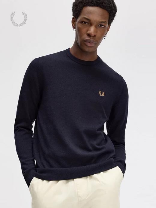 110226男士休闲针织衫2025秋冬宽松纯色麦穗刺绣长袖 商品图10