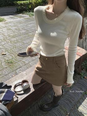 Read Nameless /漂亮木耳边米色针织打底衫  2025/11/3