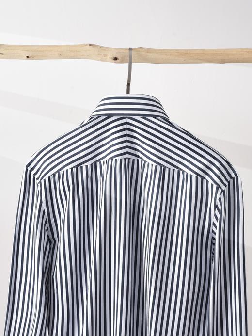 AhhhCotton 100支双股深蓝糖果条纹意式工艺衬衫 商品图3