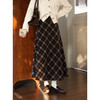 鹿向南「焦糖松露」复古咖色格子半身裙女秋冬新款显瘦A字中长裙 商品缩略图2