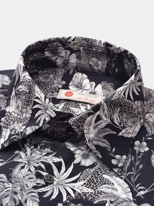 AhhhCotton 80支单股纬向弹力野影印花意式工艺衬衫 商品图1