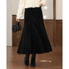 鹿向南「乌梅子酱」黑色复古丝绒半身裙女秋冬新款小个子高腰长裙 商品缩略图0