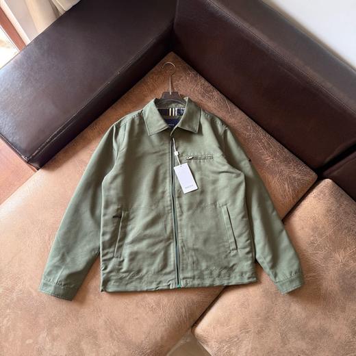 D110237宽松翻领夹克秋季纯色简约男士休闲通勤挺阔上衣外套 商品图1