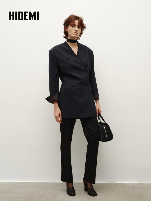 HIDEMI 极简v领双排扣收腰感超显瘦西装外套 商品图5