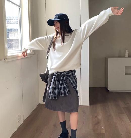 老米优品🎈3-5天发！基础百搭款！《韩系纯色圆领卫衣tee》宽松慵懒，百搭好穿！WY251102B 商品图2