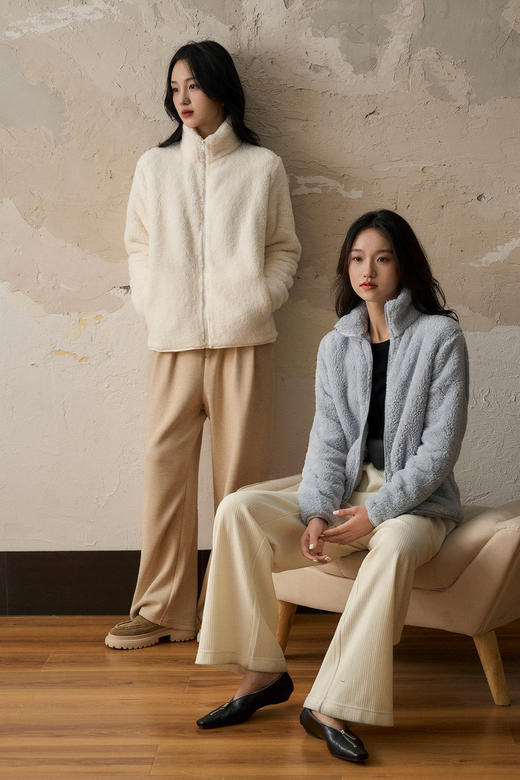 【西班牙URZA&TAFA摇粒绒外套】⁩一年有三季可穿！✅双面复合一体绒，可外穿可内搭 ✅4D立体剪裁，不显臃肿！小立领设计+松紧弹力袖口+下摆防风！90-165斤 商品图0