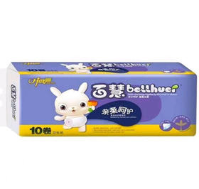 百慧 亲柔呵护卫生纸卷纸五层加厚小卷无芯卷纸 10卷550g/提