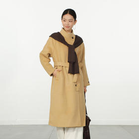 极简宽松扩版韩系带披肩长款大衣-纪念日百货门店同款166746654