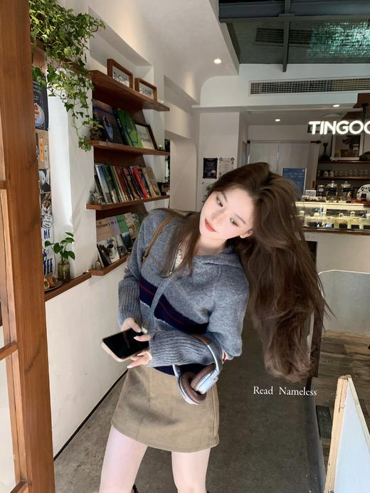 Read Nameless /学院风针织帽衫＋卡其色麂皮裙裤 2025/11/3 商品图11