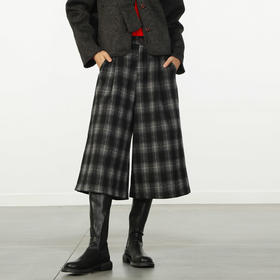 极简复古撞色格纹八分裤阔腿裤纪念日百货门店同款166493917
