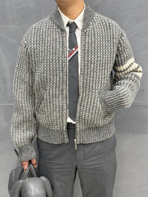中性款羊毛棒球领针织外套毛衣hu022 商品图3