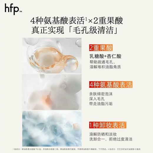 hfp氨基酸果酸洁面液洗面奶 深层清洁男女收毛孔粗大黑头控油卸妆 商品图2