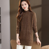 FCFQ67723 中长款长袖外穿毛衣女秋冬季新款宽松半高领口袋气质针织打底衫潮 商品缩略图4