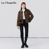天猫同步【时髦巴恩风】拉夏贝尔/La Chapelle皮质翻领D字环翻盖口袋外套女复古设计感休闲时髦夹克衫 商品缩略图1
